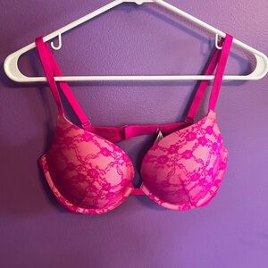 Victoria's Secret Hot Pink Lace Bra